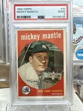 Mickey Mantle 1959 Topps PSA 2 #10 New York Yankees