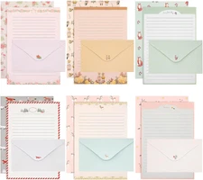 54 PCS Stationery Set with Envelopes,36 Writing Paper+18 Multicolor