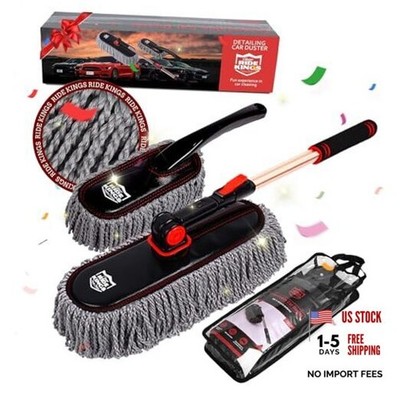 Car Duster Exterior with Extendable Handle, Scratch Free Auto Wash Brush Gray
