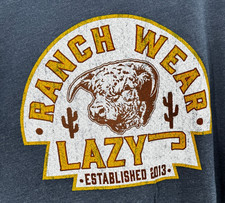 NEW Lazy J Ranch Wear Arrowhead Logo T-Shirt Mens XL Gray Landman Western Cowboy