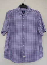 MEN'S GEORGE CLASSIC FIT PLAID SHIRT SIZE XL Short Sleeve Button Down One Pocket