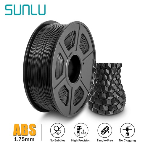 SUNLU Black White ABS 3D Printer Filament 1.75mm Strong ABS 1KG/Spool Lot - Picture 16 of 29