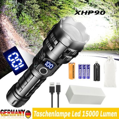 XHP50/70 USB Zoom Torch Wiederaufladbare Superhell LED Taschenlampe 26650 Akku
