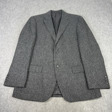 Marks & Spencer Blazer Mens UK 42 Grey Moon Tweed Worsted Jacket Wool Country