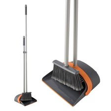 Long Handled Dustpan and Brush Set Strong Metal Handle Dust Pan & Broom Sweeper
