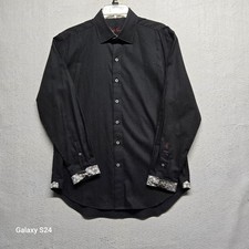 Robert Graham Men's Button Up Black Paisley Shirt Size M
