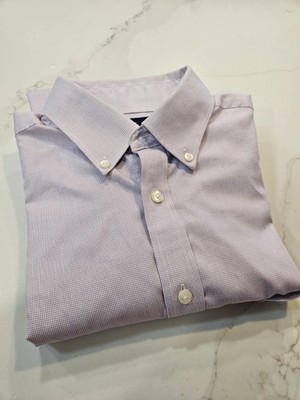 Stafford Men's Executive Dress Shirt Button Down, 15.5 / 34-35, Lilac And White