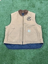 Carhartt Men's Quilted Canvas Duck Vest Full Zip, Brown, Size 2XL