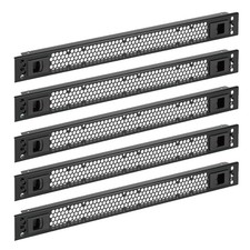 5 PCS 1U Rack Perforated Blank Panel Cold Rolled Steel 19 In Server Black