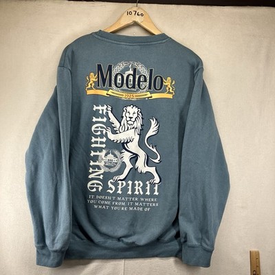Cerveza Modelo Pullover Sweatshirt Men's Large Embroidered Logo Back Print Soft
