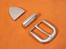 38MM Western Solid Metal Prong End Bar Leathercraft Belt Pin Buckle 3-Piece Set