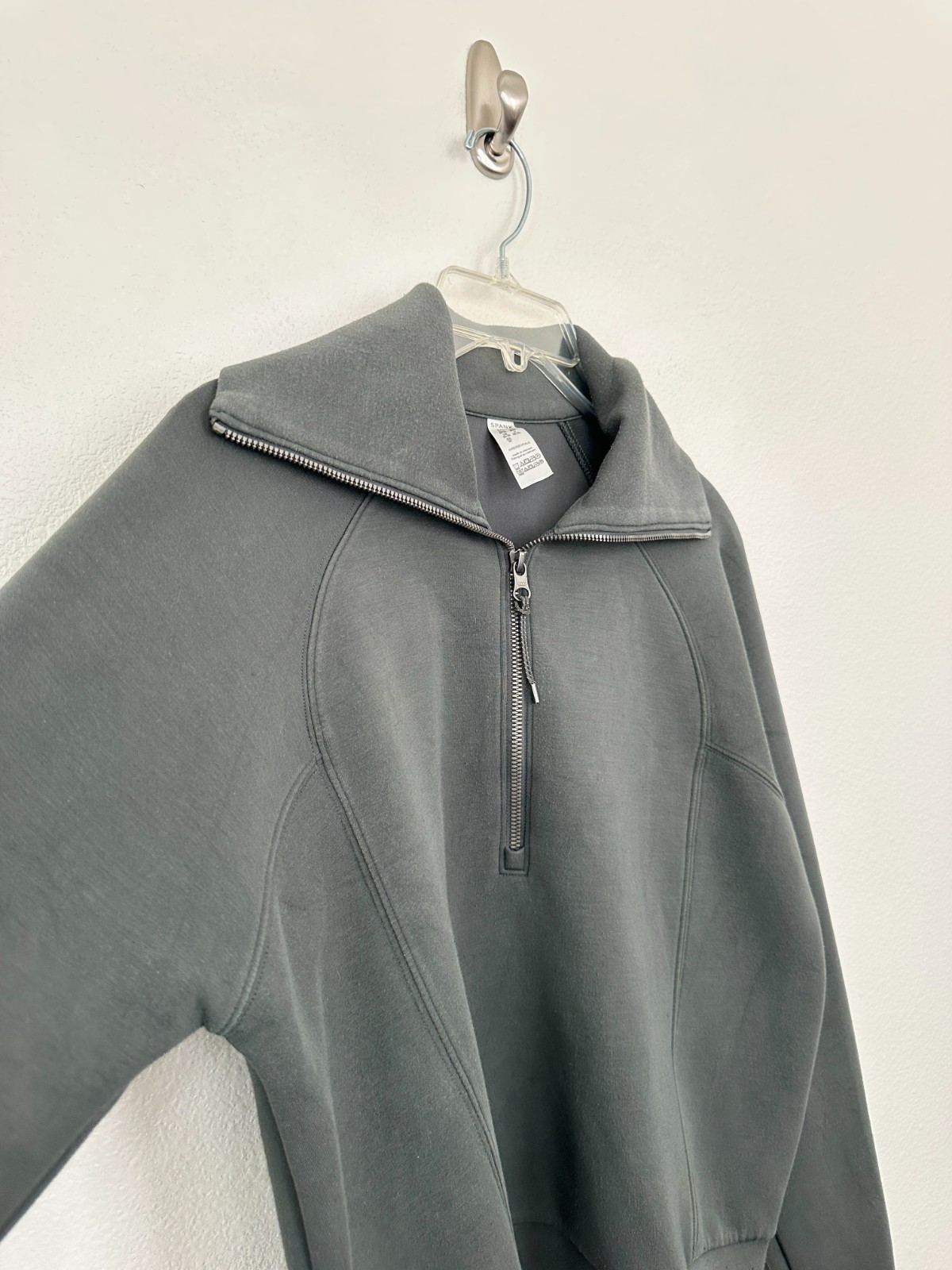 Spanx AirEssentials Half Zip Pullover Sweater Gre… - image 4