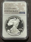 2021-S $1 SILVER AMERICAN EAGLE LANDING T-2 NGC PF70 FIRST RELEASES : 08216