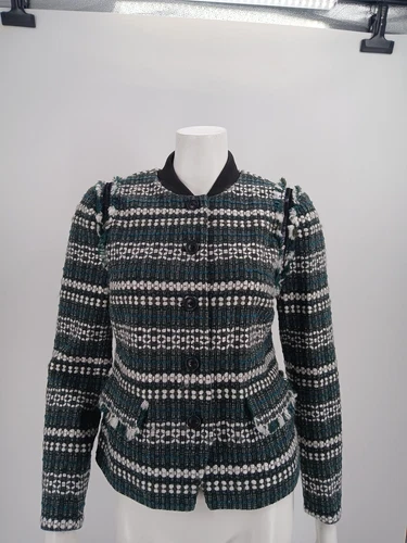 Giacca con bottoni Tory Burch Norfolk Horseback in tweed taglia 6