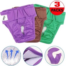 3 Pack Pet Soft Washable Female Dog Diapers Reusable Physiological Doggy Diapers