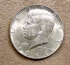 Uncirculated 1964 Silver Kennedy Half Dollar