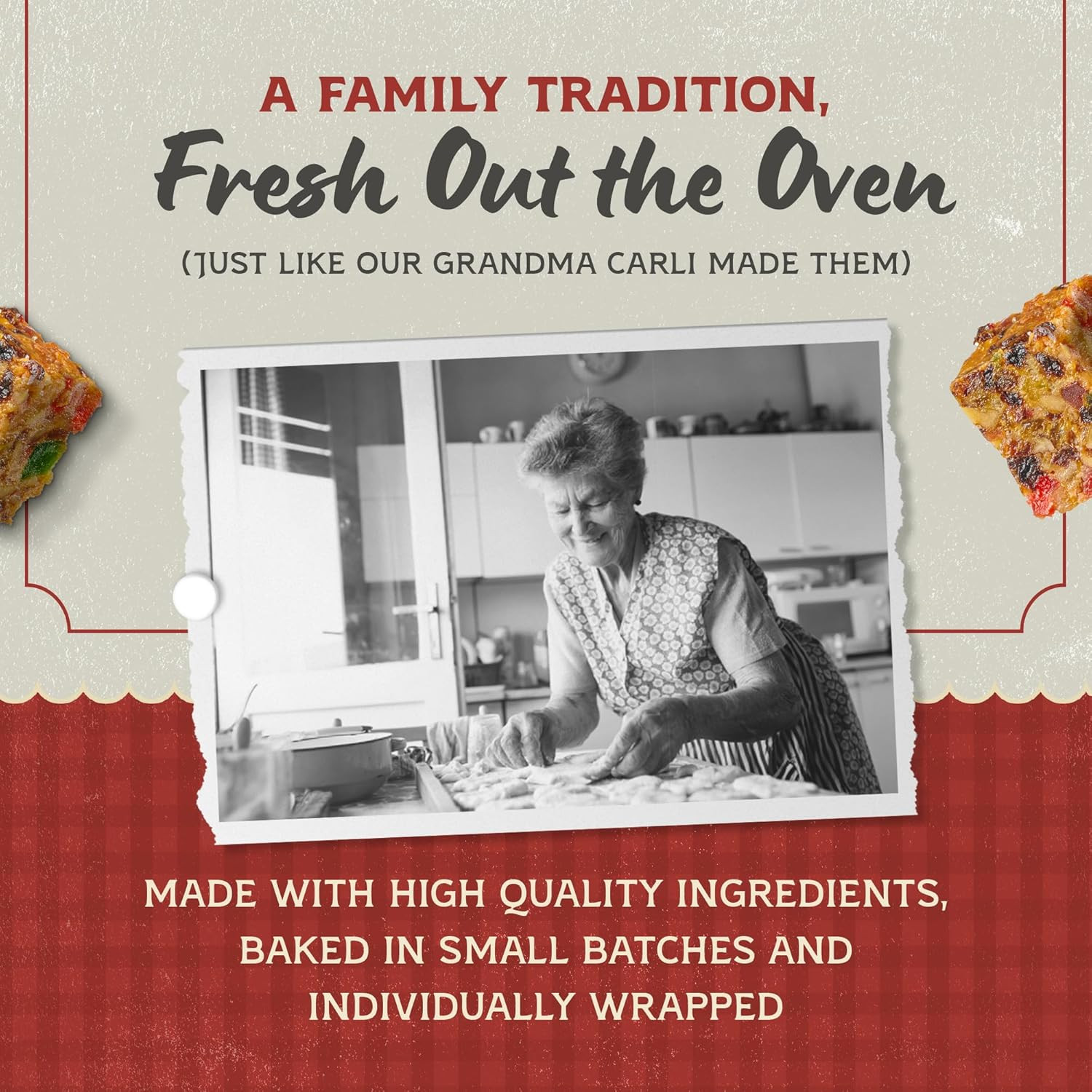 Carli’S Cakes Original Fruit Cake - 1Lb, Freshly Baked Traditional Fruitcake Rec