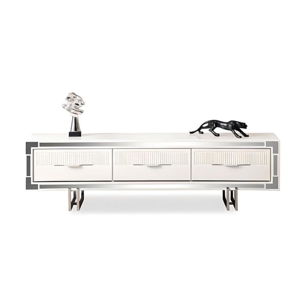 Sideboard Tv StäNder Wandpanel Weiß Rtv Lowboard Moderne Wohnwand-image