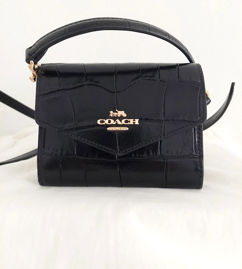 COACH PEBBLE LEATHER MINI ENVELOPE WALLET WITH STRAP YOU PICK it CR170 or CR175 - Image 3 of 4