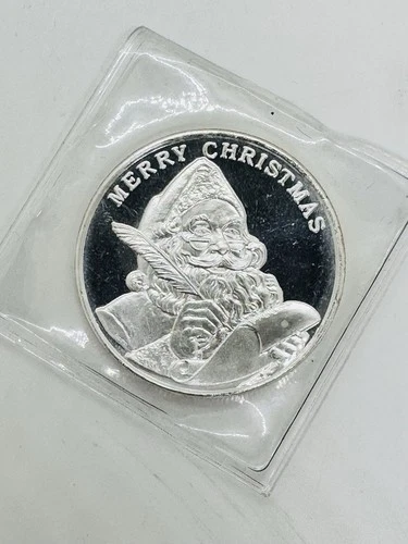 Merry Christmas Santa Holiday Coin 1 Troy Oz .999 Fine Silver Round 2022