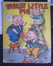 1942 Whitman Publishing Three Little Pigs Children's Book #979 Vintage