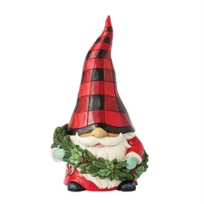 Jim Shore HIGHLAND GLEN GNOME WITH WREATH FIGURINE-KISS-MAS GNOME 6017026 NEW