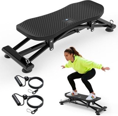 Indoor Ski Simulator with Resistance Bands - Balance Board Home Gym Sliding