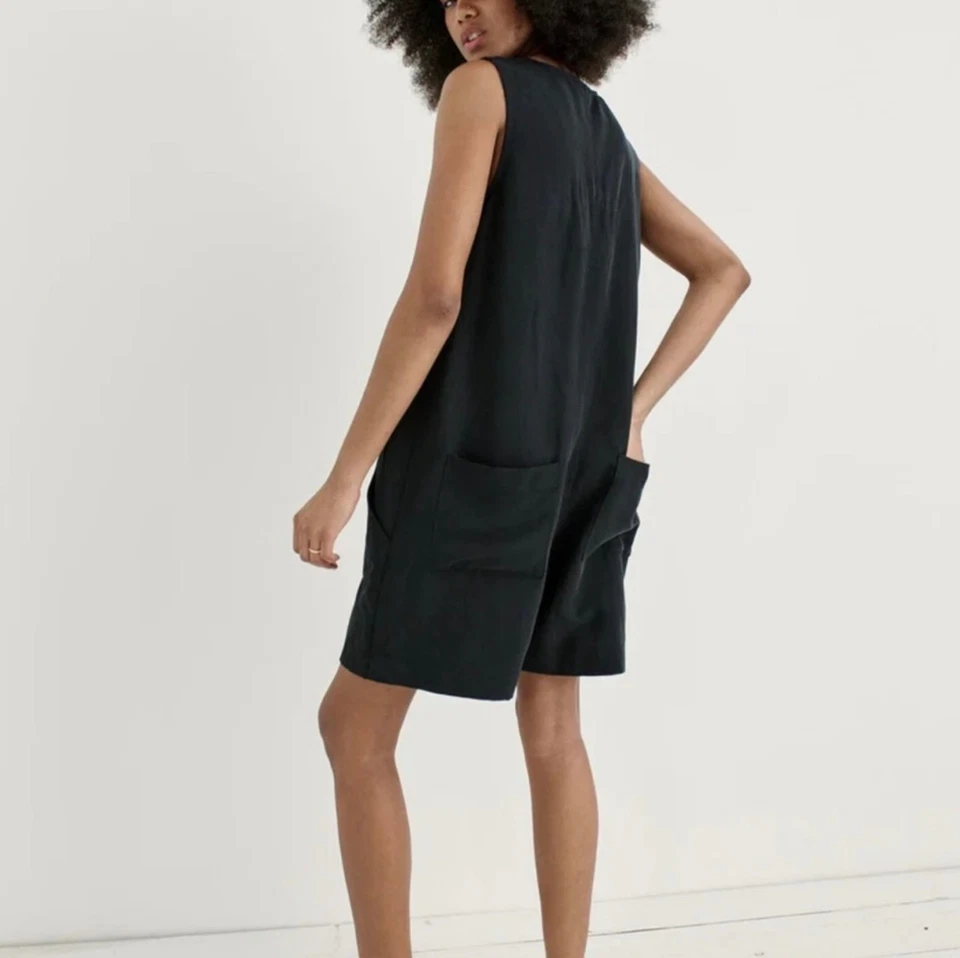 Mameluco Hatch Maternity Elliot mezcla de lino negro talla 2 mediano para mujer Foto 3 de 4