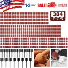 384 Pieces Sanding Drum Kit Sander Sleeves With Mandrels for Dremel Rotary Tool