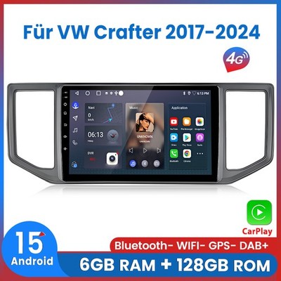 6+128GB Carplay Android15 Für VW Crafter 2017-2024 Autoradio GPS Navi 4G Wifi BT
