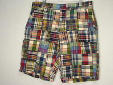 Vtg Polo Ralph Lauren India Madras Patchwork Plaid Chino Shorts Mens 31x10