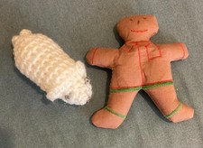 2 Handmade Catnip Toys Mouse Gingerbread Man CATS REALLY LOVE THEM JCT-308