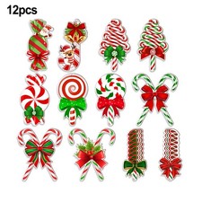 12pcs Candy Decorations for Christmas Tree Porch and Door Ornament Set