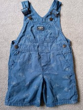OshKosh B'gosh Shark Print Short Dungarees Size 3T  Blue Kids Toddler