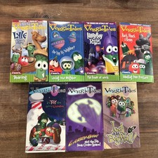 Lot Of 7 Veggie Tales VHS Tapes Silly Songs Classics Lessons In..