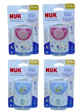 Nuk Orthodontic Pacifiers Set of 4 BPA Free 0-6 Month Silicone Glows in the Dark