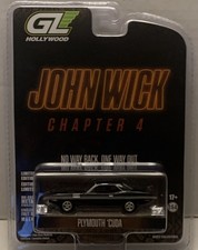 Greenlight Hollywood 1:64 Diecast Plymouth 'Cuda John Wick Chapter 4 Black Car