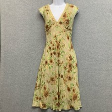 Vtg Speechless Y2K Juniors Babydoll Forest Fairy Midi Dress Size 13 Tan Sparkle