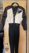 Roffe Luna 6P One Piece Jumpsuit Ski suit Vintage Retro 1370 Blk Wht Color Block