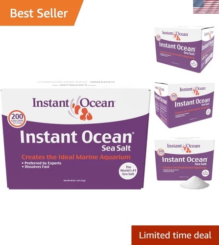 Sea Salt for Marine Fish Tank Aquariums, Nitrate & Phosphate-Free