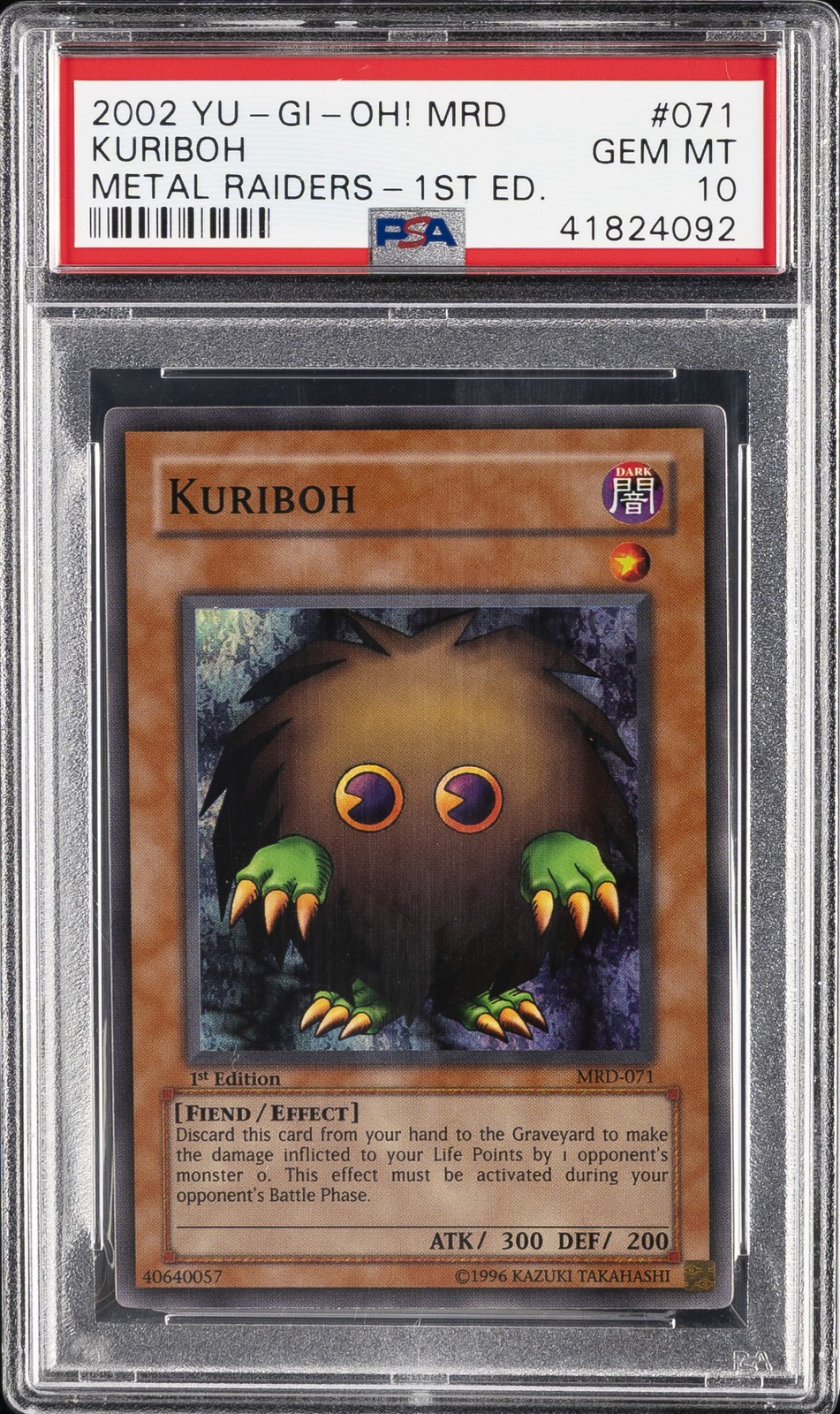 2002 Yu-Gi-Oh! YU-GI-OH! MRD-METAL RAIDERS METAL RAIDERS-1ST ED. #071 Kuriboh front