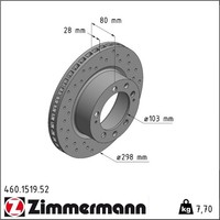 2X Zimmermann 460.1519.52 Bremsscheibe FüR Porsche 911 964