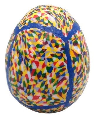 Pop Art Confetti Candle Egg Shaped Unused Multicolors with Flaws