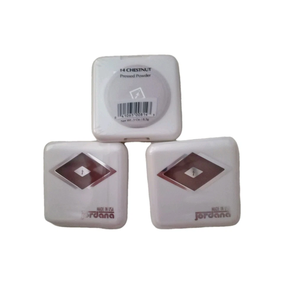 Lote de 3 selados em pó facial prensado Jordana #14 castanha - Imagem 2 de 3