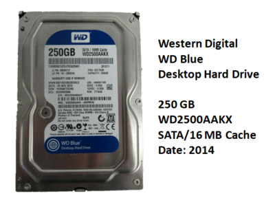 WD Blue Festplatte 250GB I WD2500AAKX SATA 16MB Cache I Desktop Hard Drive HDD