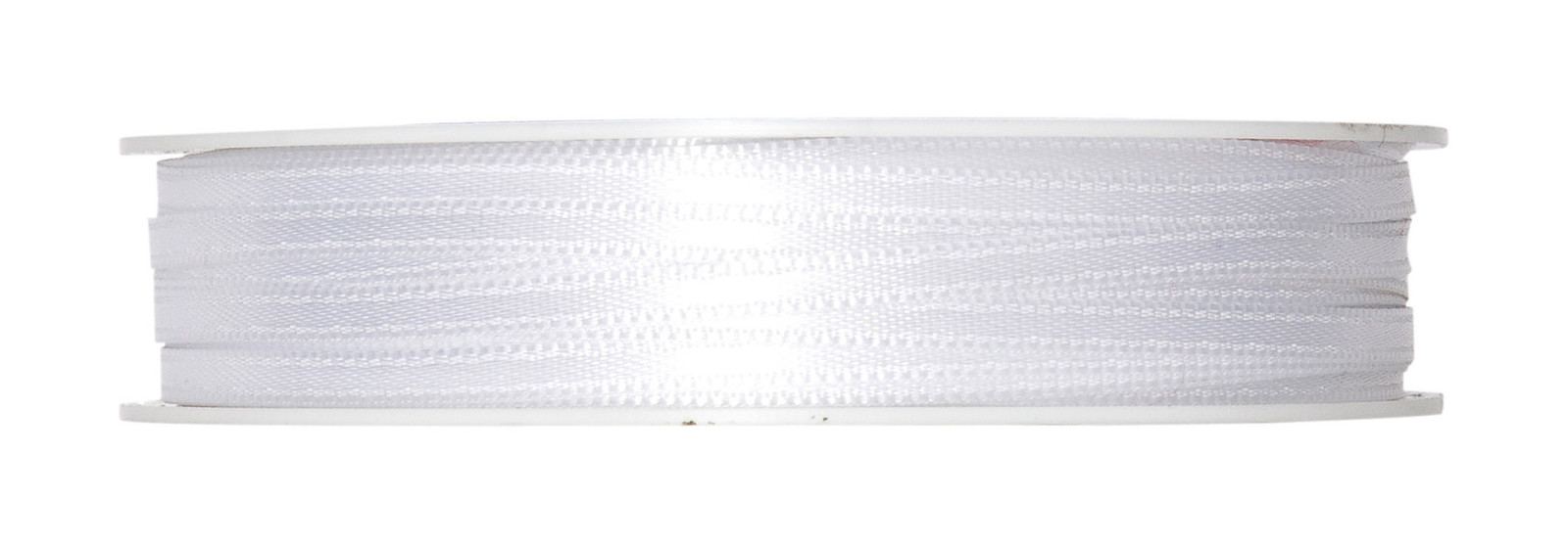 White ribbon 3mm (1/8"") woven fabric Full 50m roll Made in Germany