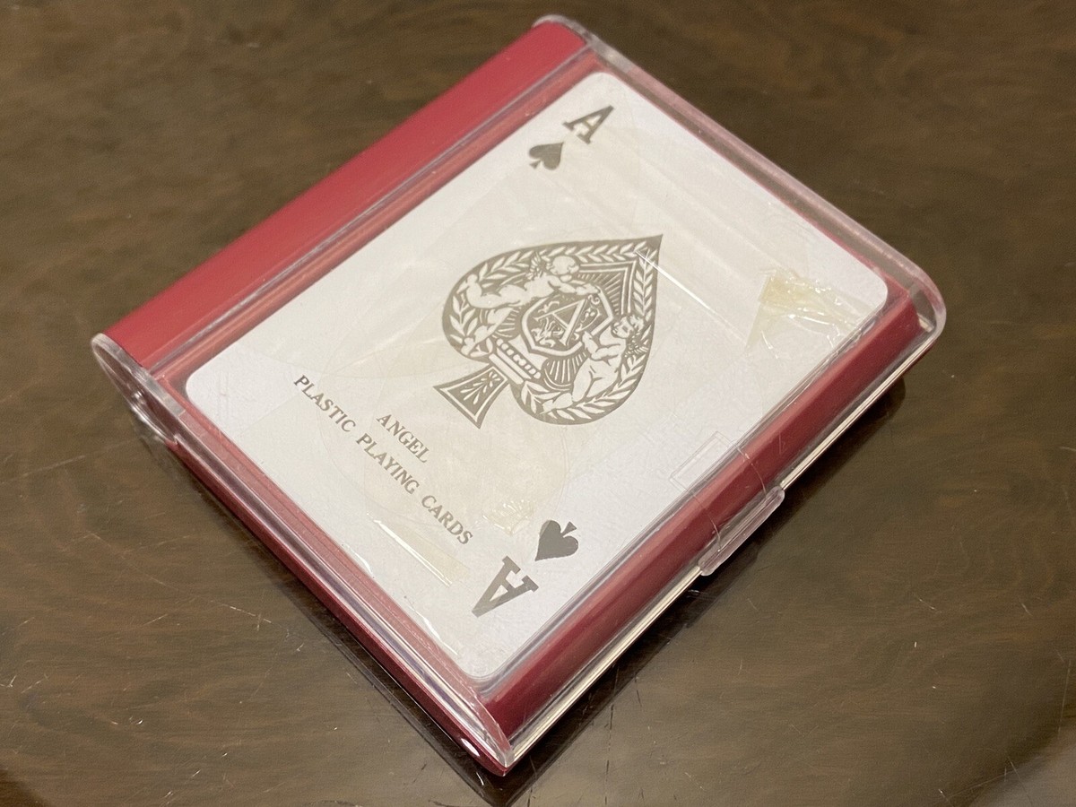 VINTAGE RARE PLASTIC PLAYING CARDS ANGEL 52 + 2 JOKERS MADE IN