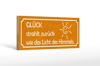 Holzschild Spruch 27X10Cm GlüCk Strahlt ZurüCk Wie Licht Deko Schild Wooden Sign