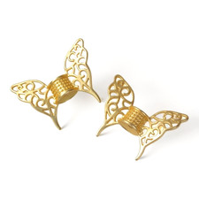 2 pcs Filigree Angel Wing Spacer Beads Wings 3.7mm Hole Gold 47x36mm