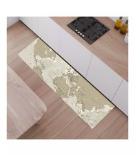 Planisphere Kitchen Rug, PVC with Top Print Maps, 75x50